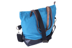 Canvas And Full Grain Leather Tote Bag, Shopper Bag