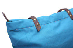 Canvas And Full Grain Leather Tote Bag, Shopper Bag