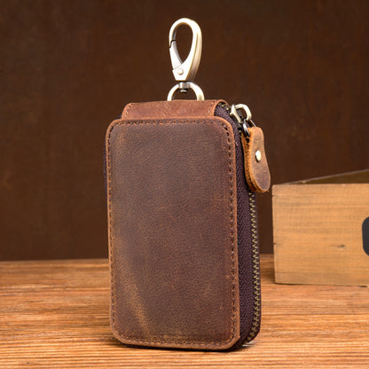 Crazy Horse Leather Keys Holder Card Holder Wallet