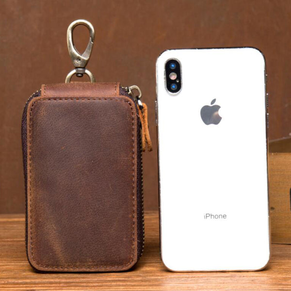 Crazy Horse Leather Keys Holder Card Holder Wallet