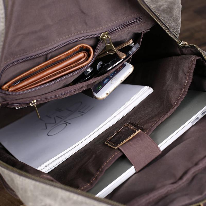 Waterproof Canvas Travel Backpack Durable Canvas Laptop Backpack Retro Men Backpack GT57