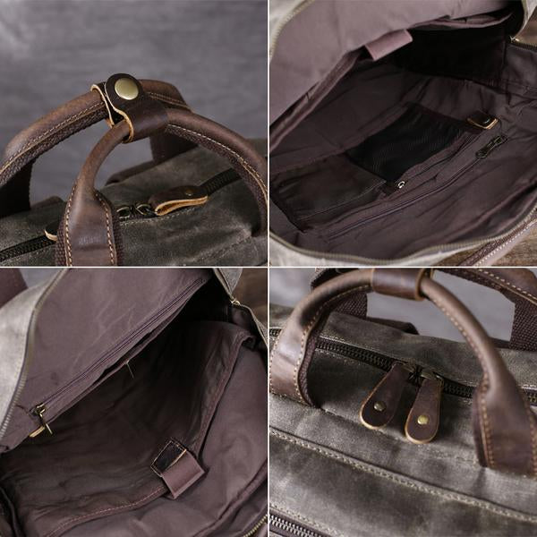 Waterproof Canvas Travel Backpack Durable Canvas Laptop Backpack Retro Men Backpack GT57