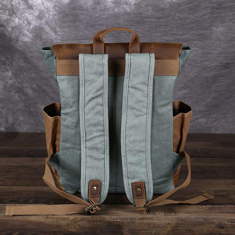 Waxed Canvas Laptop School Backpack