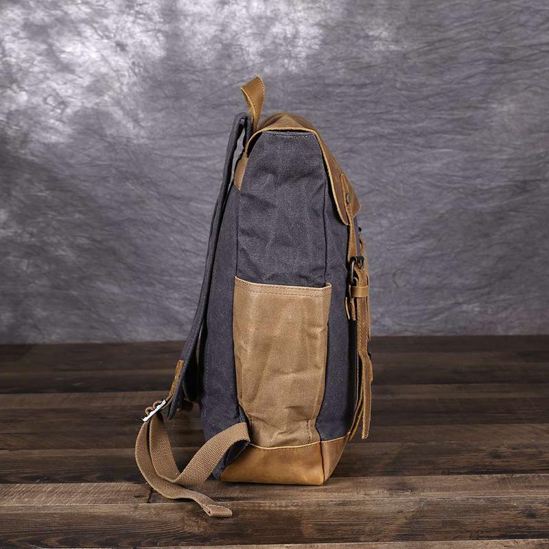 Waxed Canvas Laptop School Backpack