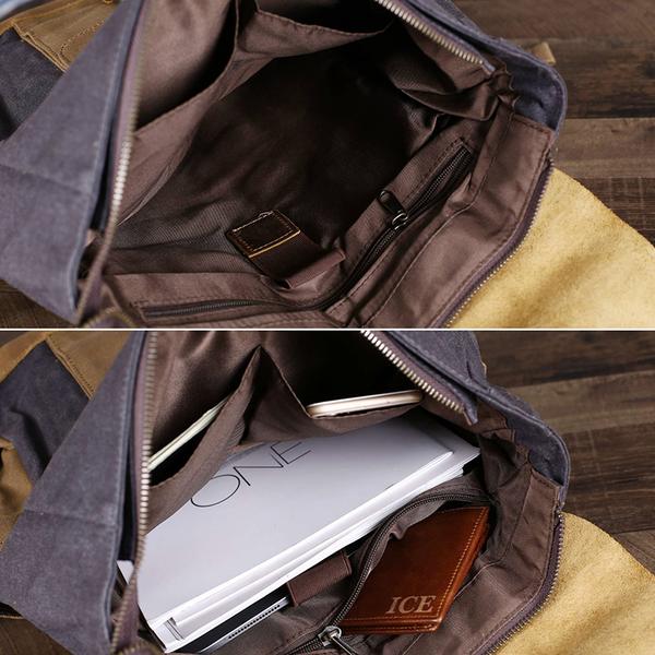 Waxed Canvas Laptop School Backpack