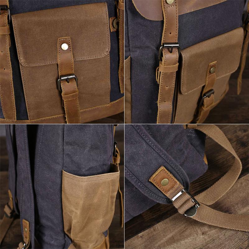 Waxed Canvas Laptop School Backpack