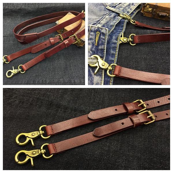 Leather Handmade Suspenders Wedding Groomsman with Hook Clips