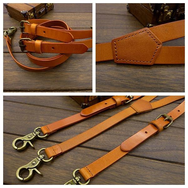 Leather Handmade Suspenders Wedding Groomsman with Hook Clips