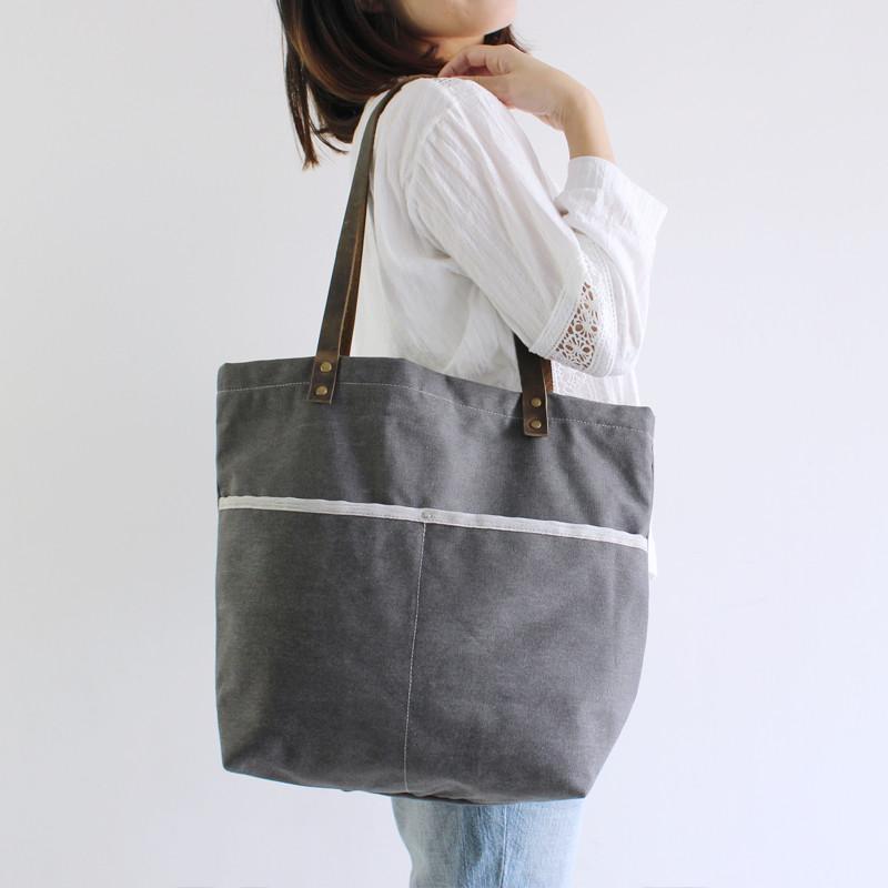 Handmade Canvas Tote School Bag