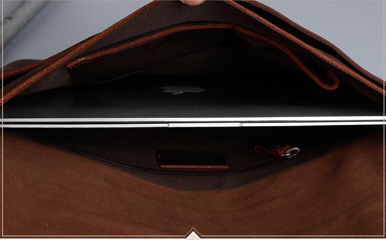 Leather Crossbody Satchel Briefcase